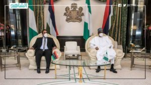 “المنفي” يبحث مع الرئيس النيجيري سبل تعزيز التعاون بين البلدين