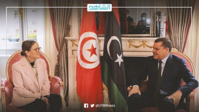 رئيس الحكومة الليبية عبدالحميد دبيبية ونظيرته التونسيةنجلاء بودن