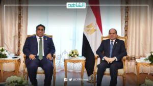 “السيسي” يستعرض مع “المنفي” جهود استعادة الأمن والاستقرار بالدولة الليبية