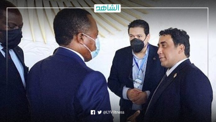 الرئيس الكونغولي دنيس ساسو نغيسو ورئيس المجلس الرئاسي الليبي محمد المنفي