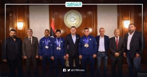 دبيبة يكرم أبطال ليبيا في رفع الأثقال بعد حصولهم على ذهبيتين