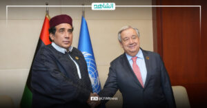 المنفي يلتقي بأمين عام الأمم المتحدة ويؤكدان على ضرورة إجراء الانتخابات الليبية