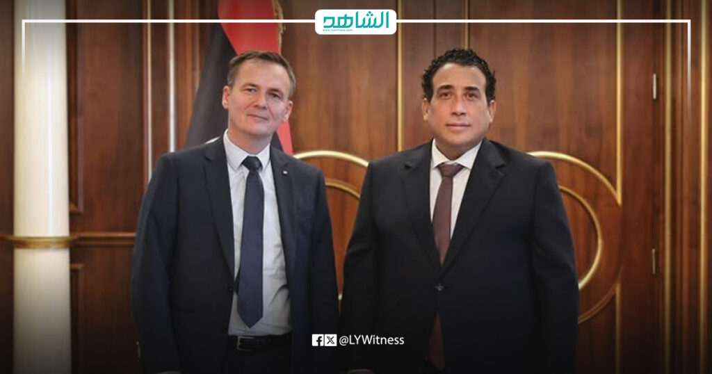 رئيس المجلس الرئاسي محمد المنفي والسفير الفرنسي لدى ليبيا تيري فالات
