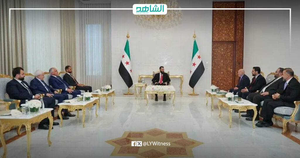 الشرع يبحث مع وفد ليبي في دمشق تعزيز التعاون الاقتصادي والاستثماري